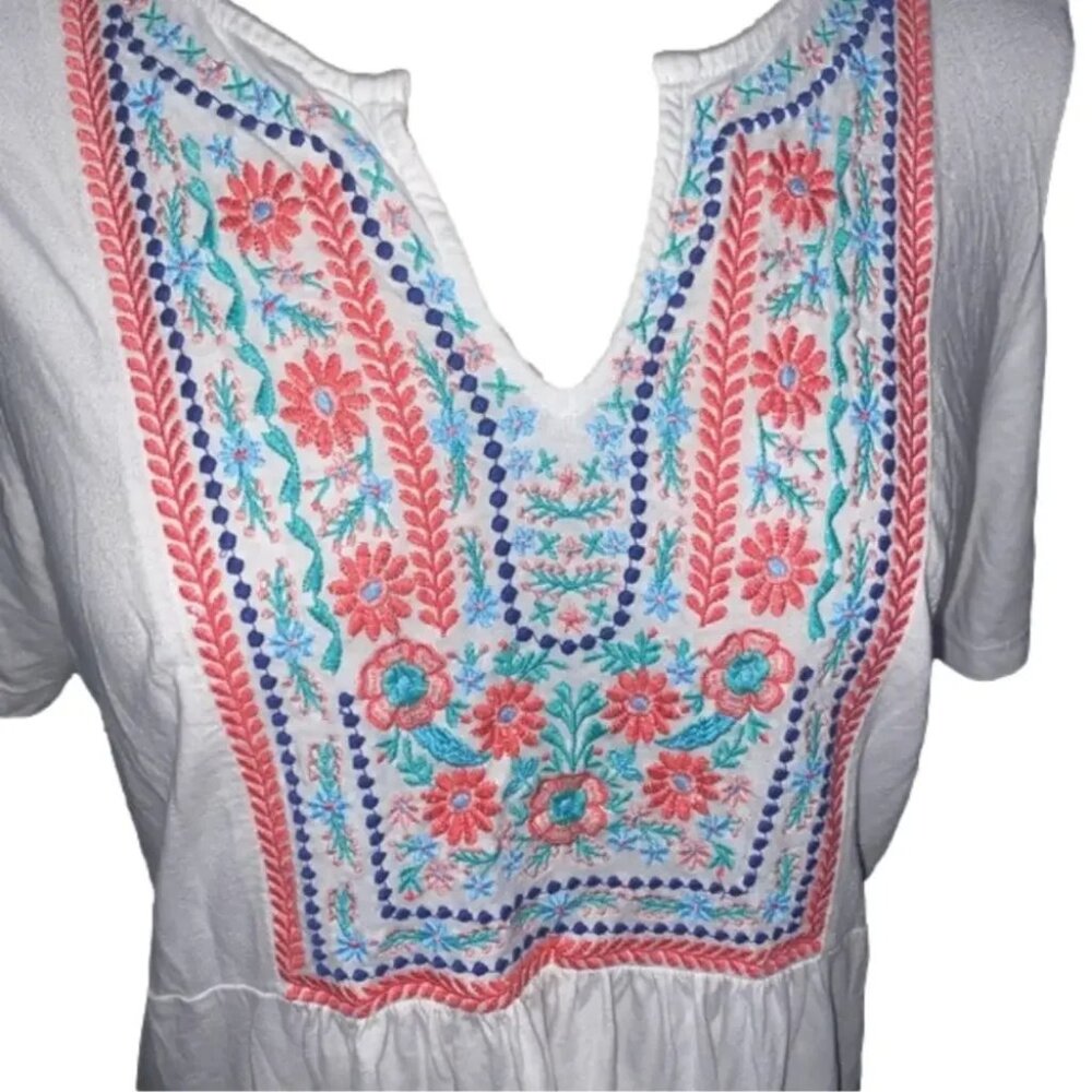Woman Within Women's Plus Size Embroidered Pointelle Tunic - Picture 3 of 4